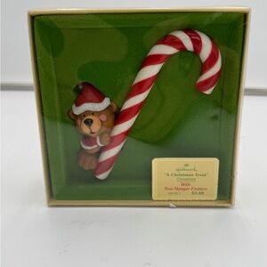 Vintage Hallmark A Christmas Treat Bear Candy Cane Ornament Boxe